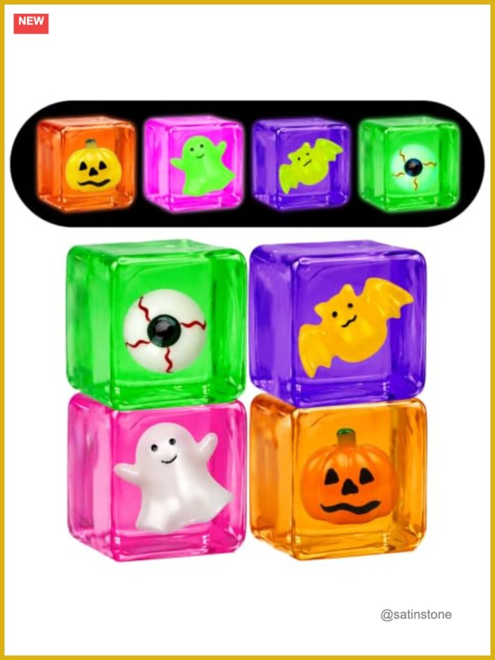 Glow in the Dark Halloween Stress Cubes Squishy Sensory Toys Slow Rising TPR